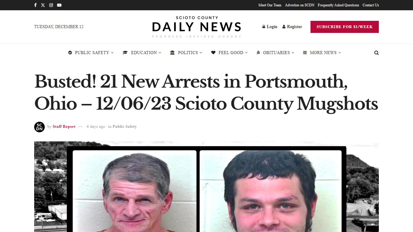 Busted! 21 New Arrests in Portsmouth, Ohio – 12/06/23 Scioto County ...