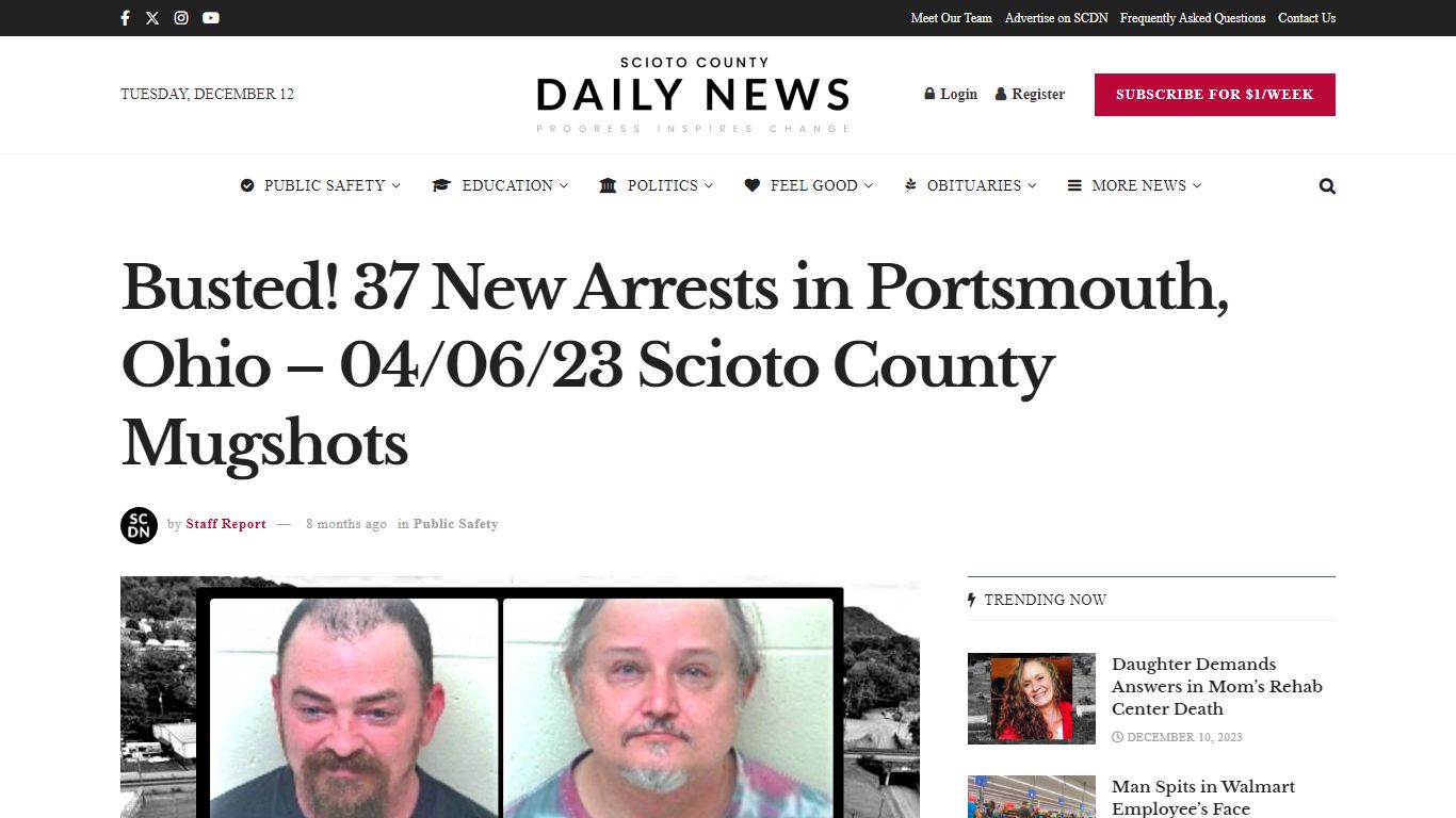 Busted! 37 New Arrests in Portsmouth, Ohio - Scioto County Daily News