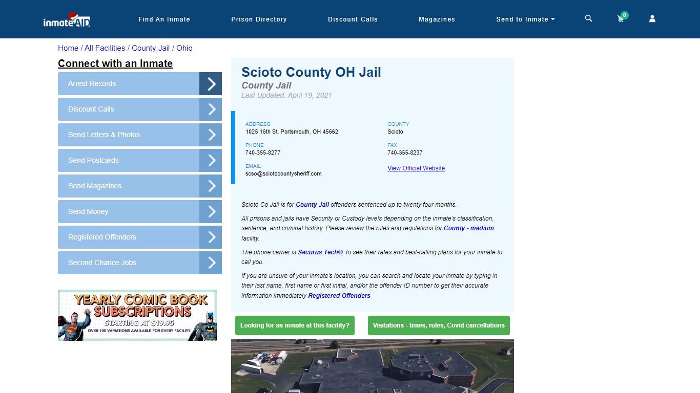 Scioto County OH Jail - Inmate Locator - Portsmouth, OH